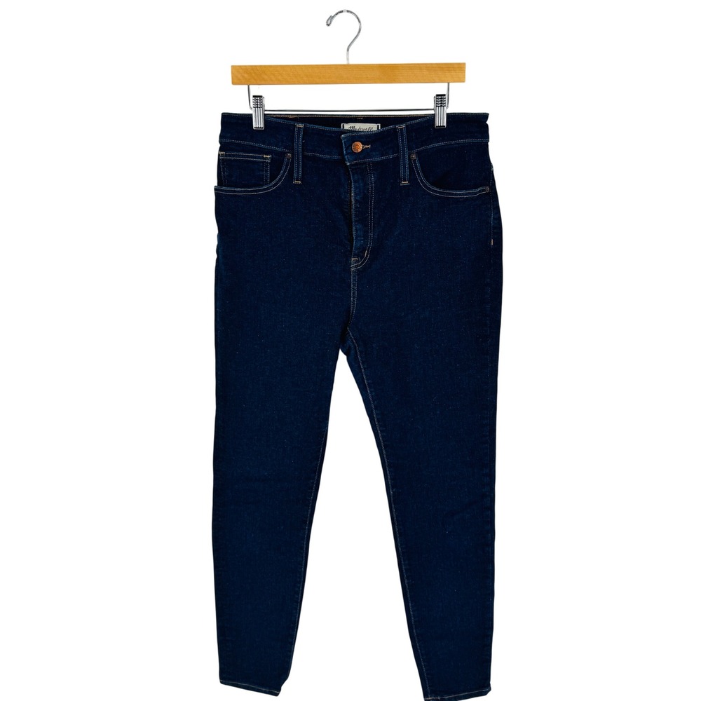 Madewell Curvy High-Rise Skinny Jeans Indigo Blue 32 Dark Wash Denim Stretch